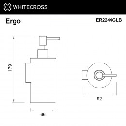 Дозатор для жидкого мыла подвесной WHITECROSS Ergo ER2244GLB брашированное золото