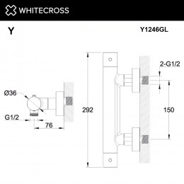 Смеситель термостатический для душа WHITECROSS Y Y1246GL золото