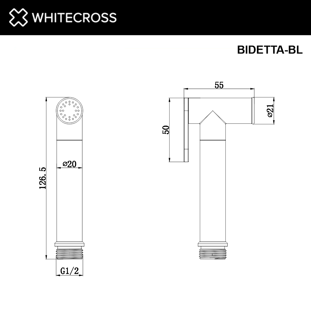 Лейка для биде WHITECROSS BIDETTA-BL черный мат