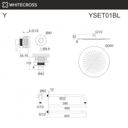 Система для душа скрытого монтажа WHITECROSS Y YSET01BL черный мат
