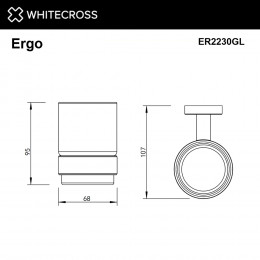 Стакан подвесной WHITECROSS Ergo ER2230GL золото