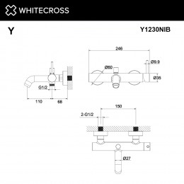 Смеситель для ванны WHITECROSS Y Y1230NIB брашированный никель