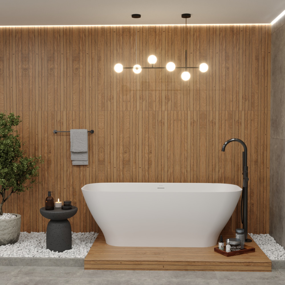 Ванна WHITECROSS Clover 170x72 белый мат иск. камень