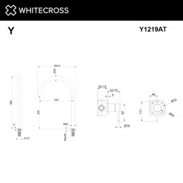 Смеситель для умывальника с выносным управлением WHITECROSS Y Y1219AT антрацит