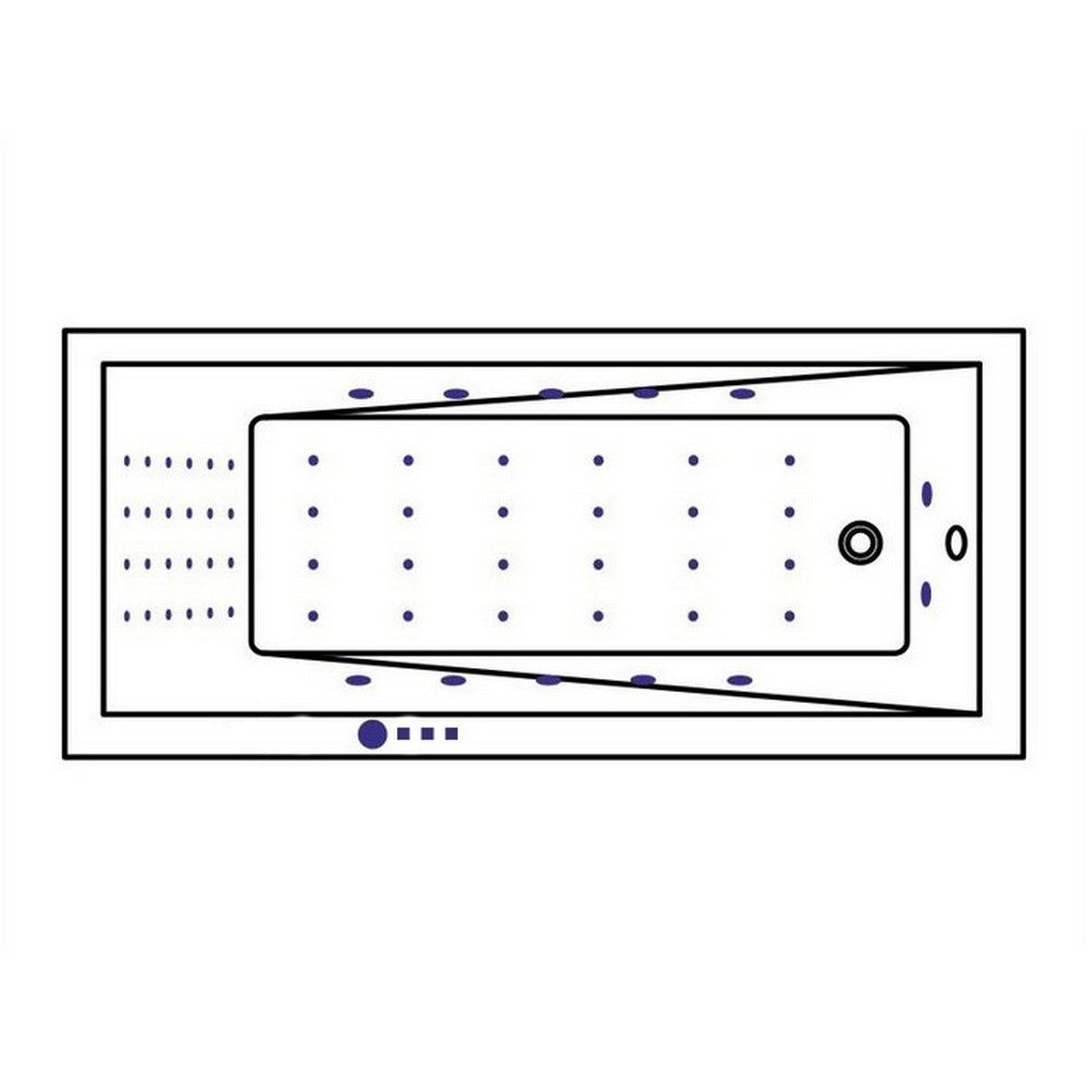 Ванна WHITECROSS Wave Slim 180x80 NANO хром
