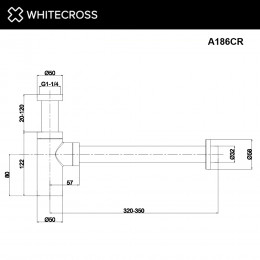 Сифон для умывальника декоративный WHITECROSS A186CR хром