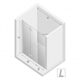 Дверь в нишу NEW TRENDY NEW SOLEO PLUS L 120x195 D-0150A/D-0095B хром