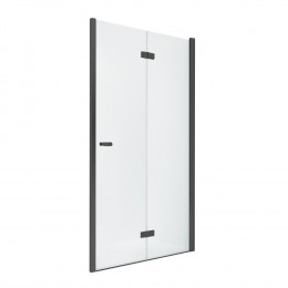 Дверь в нишу NEW TRENDY NEW SOLEO BLACK складные R 80x195 D-0222A черный