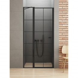 Дверь в нишу NEW TRENDY NEW SOLEO BLACK одинарная L 90x195 D-0279A черный