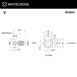 Встраиваемая часть смесителя на 1 потребитель WHITECROSS Y1241