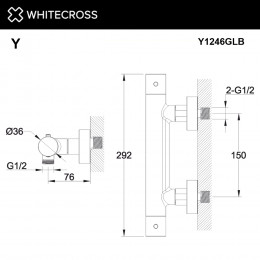 Смеситель термостатический для душа WHITECROSS Y Y1246GLB брашированное золото