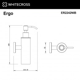 Дозатор для жидкого мыла подвесной WHITECROSS Ergo ER2242NIB брашированный никель