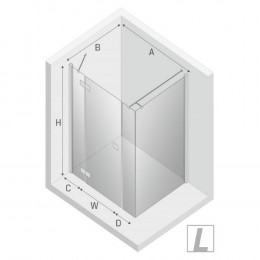 Душевое ограждение NEW TRENDY REFLEXA PLUS L 130x100x200 EXK-5098 хром