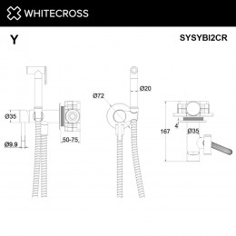 Система для биде скрытого монтажа WHITECROSS Y SYSYBI2CR хром