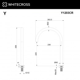 Излив отдельностоящий WHITECROSS Y1203CR хром