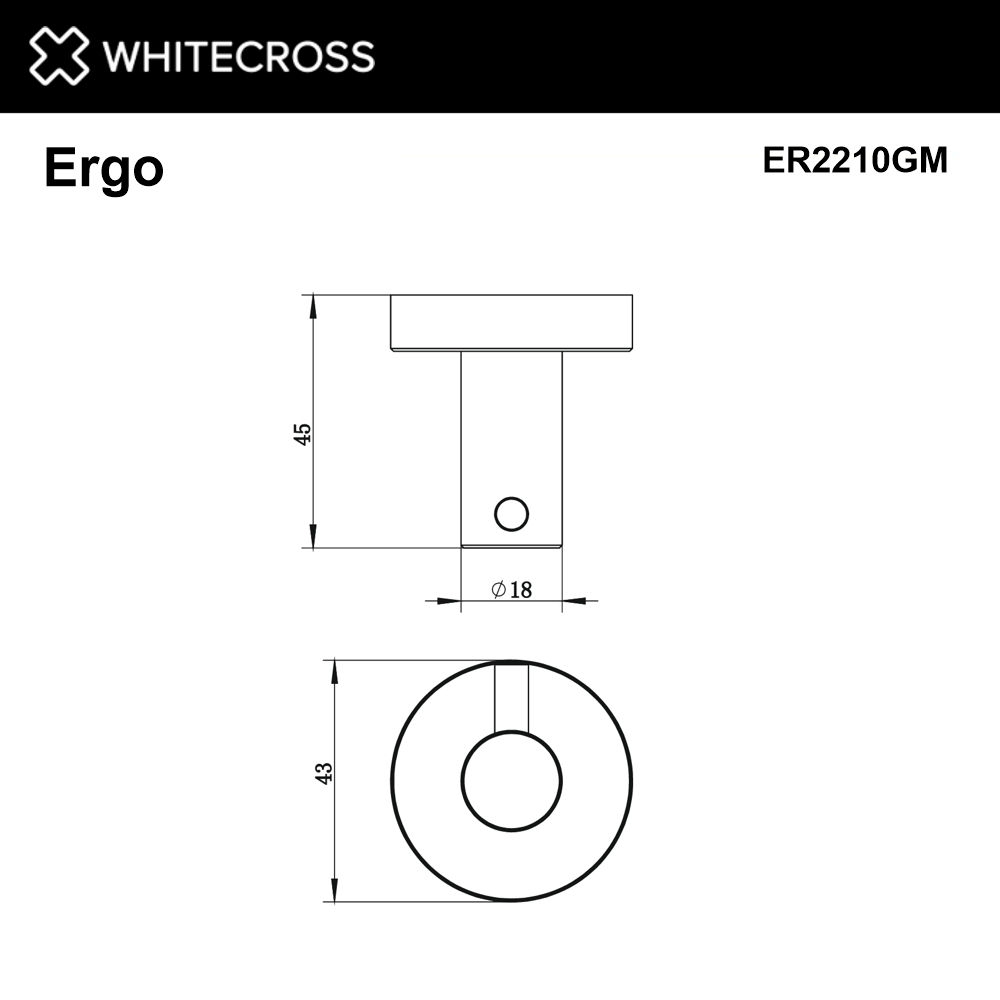 Крючок WHITECROSS Ergo ER2210GM оружейная сталь