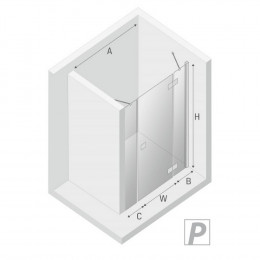 Дверь в нишу NEW TRENDY REFLEXA PLUS R 170x200 EXK-5083 хром