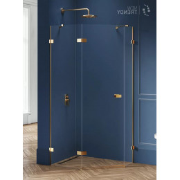 Душевое ограждение NEW TRENDY AVEXA GOLD BRUSHED L 100x80x200 EXK-3860 брашированное золото