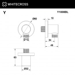 Угловой соединительный элемент WHITECROSS Y1008BL черный мат