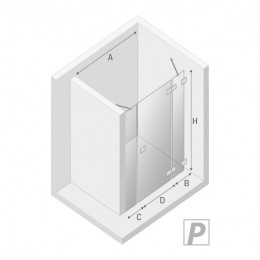 Дверь в нишу NEW TRENDY EVENTA PLUS R 130x200 EXK-4463 хром
