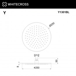 Верхний душ WHITECROSS D=25 см Y1301BL черный мат