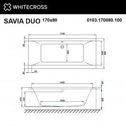 Ванна WHITECROSS Savia Duo 170x80 SMART бронза