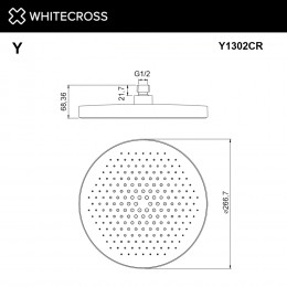 Верхний душ WHITECROSS D=27 см Y1302CR хром