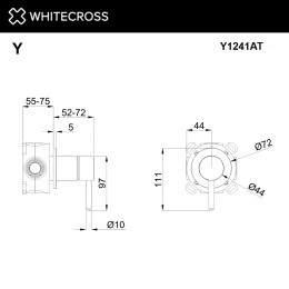 Смеситель скрытого монтажа на 1 потребитель WHITECROSS Y Y1241AT антрацит