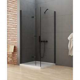 Душевое ограждение NEW TRENDY NEW SOLEO BLACK складные двери L 100x120x195 D-0236A/D-0149B черный