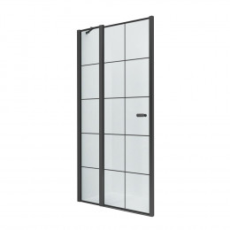 Дверь в нишу NEW TRENDY NEW SOLEO BLACK одинарная L 90x195 D-0279A черный