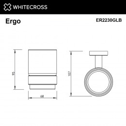 Стакан подвесной WHITECROSS Ergo ER2230GLB брашированное золото