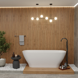 Ванна WHITECROSS Clover 170x72 БЕЗ ПЕРЕЛИВА белый мат иск. камень