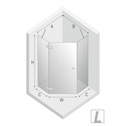 Душевое ограждение NEW TRENDY EVENTA L 90x90x200 EXK-4613 хром