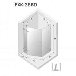 Душевое ограждение NEW TRENDY AVEXA GOLD BRUSHED L 100x80x200 EXK-3860 брашированное золото