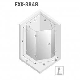 Душевое ограждение NEW TRENDY AVEXA GOLD SHINE L 100x80x200 EXK-3848 золото