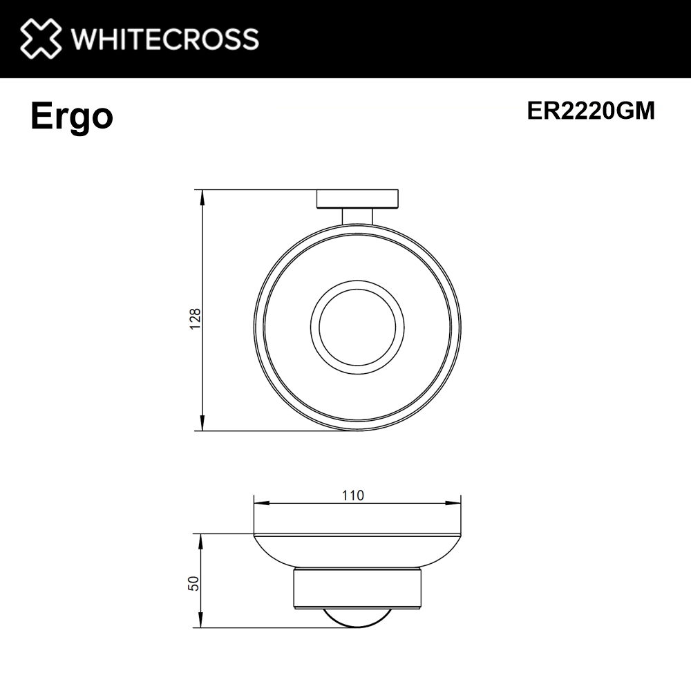 Мыльница подвесная WHITECROSS Ergo ER2220GM оружейная сталь