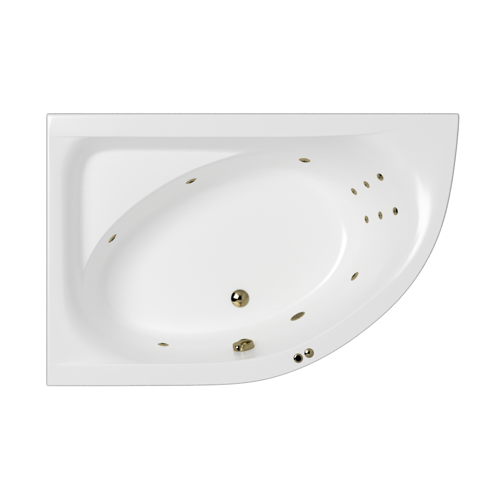 Ванна WHITECROSS Aquarella 170x110 левая LINE бронза