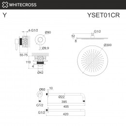 Система для душа скрытого монтажа WHITECROSS Y YSET01CR хром