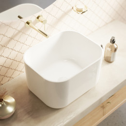 Умывальник WHITECROSS Lazurit 50x40 белый глянец иск. камень