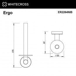 Держатель запасного рулона туалетной бумаги WHITECROSS Ergo ER2264NIB брашированный никель