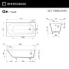 Ванна WHITECROSS Gin 175x80 RAL мат иск. камень