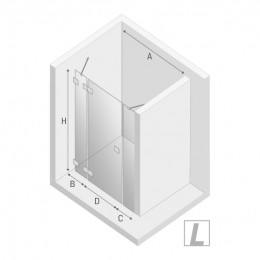 Дверь в нишу NEW TRENDY EVENTA PLUS L 150x200 EXK-4464 хром