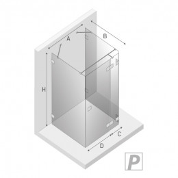 Душевое ограждение NEW TRENDY EVENTA R 100x80x200 EXK-4584 хром