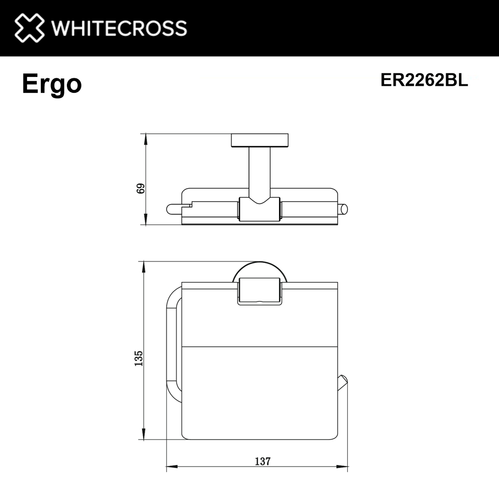 Держатель туалетной бумаги WHITECROSS Ergo ER2262BL черный мат