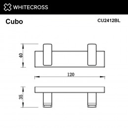 Крючок двойной WHITECROSS Cubo CU2412BL черный мат