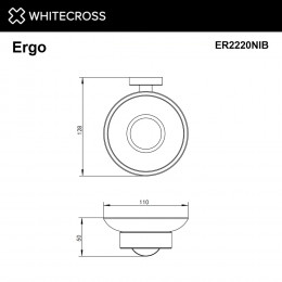 Мыльница подвесная WHITECROSS Ergo ER2220NIB брашированный никель
