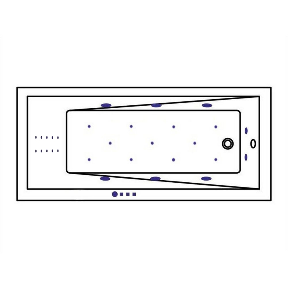 Ванна WHITECROSS Wave Slim 180x80 ULTRA NANO хром