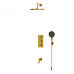 Термостатическая система для ванны скрытого монтажа WHITECROSS Y YSET11TOPGLB брашированное золото