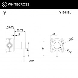 Смеситель скрытого монтажа на 1 потребитель WHITECROSS Y Y1241BL черный мат