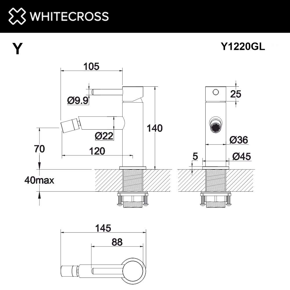 Смеситель для биде WHITECROSS Y Y1220GL золото